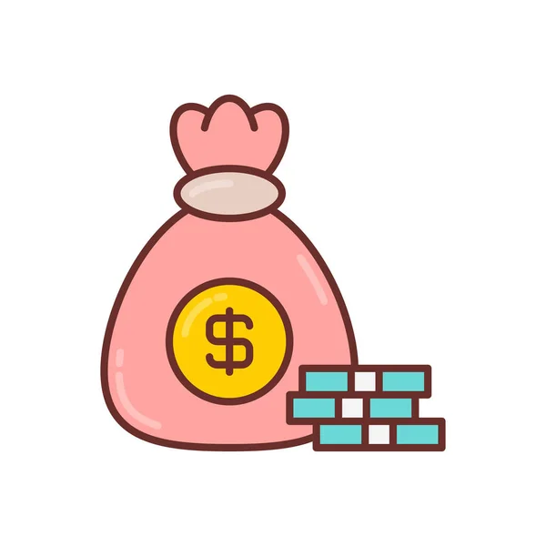 Stack Money Icon Vector Logotype — Vettoriale Stock