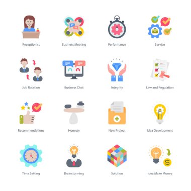 Business And Managment Flat Round Icons - Vectors