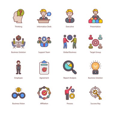Business And Managment Filled Icons - Stroked, Vectors
