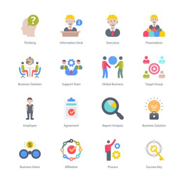 Business And Managment Flat Round Icons - Vectors
