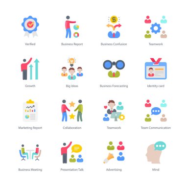 Business And Managment Flat Round Icons - Vectors