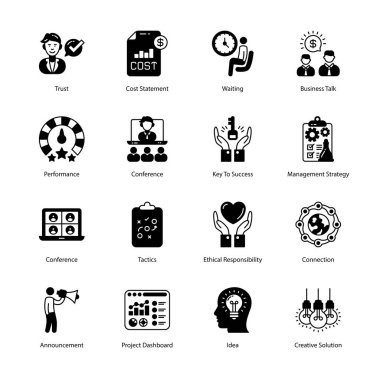 İş ve İşletme Kabartma Simgeleri - Katı, Vektörler