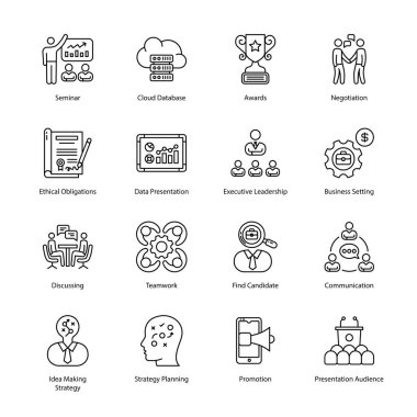 İş ve Yönetim Ana Hattı Simgeleri - Felç Edildi, Vektörler