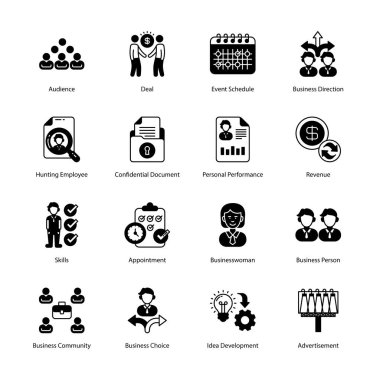 İş ve İşletme Kabartma Simgeleri - Katı, Vektörler