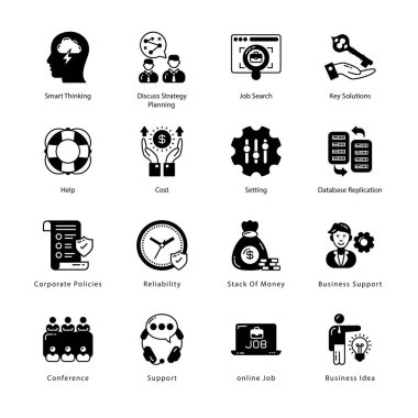 İş ve İşletme Kabartma Simgeleri - Katı, Vektörler