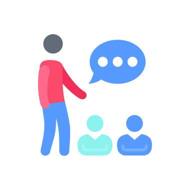 Vektör olarak sunum konuşma simgesi. Logotype