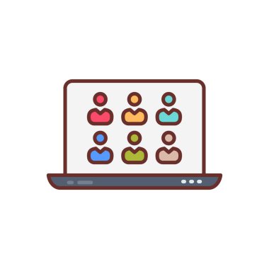 Vektör olarak video konferans simgesi. Logotype