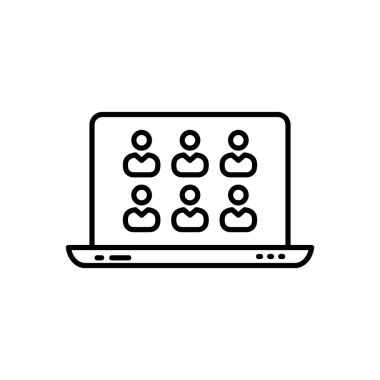 Vektör olarak video konferans simgesi. Logotype