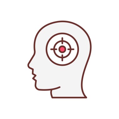 Hedef düşünme simgesi vektörde. Logotype