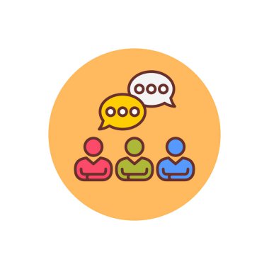 Vektör içinde tartışma simgesi. Logotype