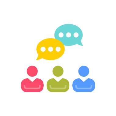 Vektör içinde tartışma simgesi. Logotype