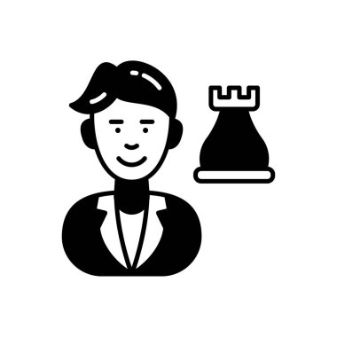 Vektör olarak HR Strateji simgesi. Logotype