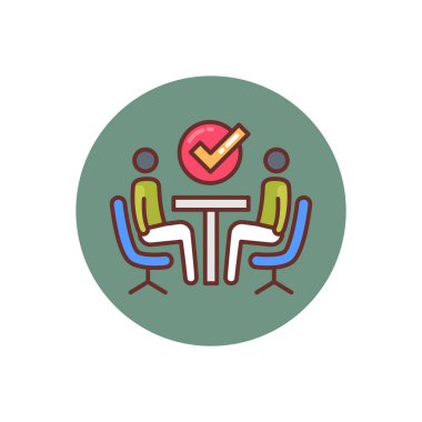 İş anlaşması ikonu vektör olarak. Logotype