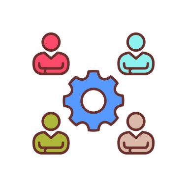 Takım çalışması simgesi vektörde. Logotype