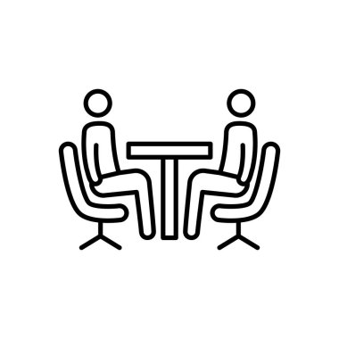 Vektör olarak iş görüşmesi simgesi. Logotype