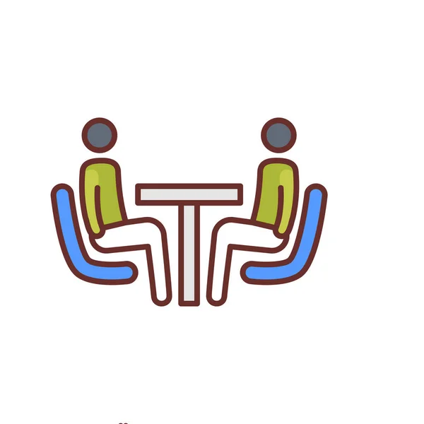 Business Meeting Icoon Vector Logotype — Stockvector