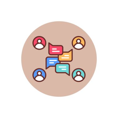 Grup Tartışma simgesi vektör olarak. Logotype