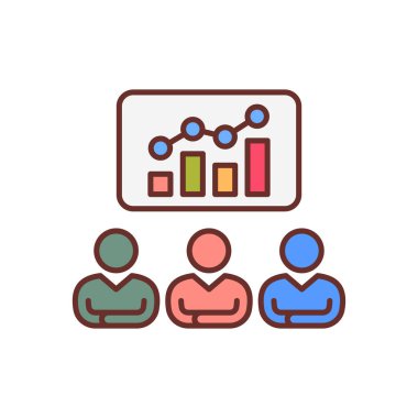 Vektör olarak sunum simgesi. Logotype