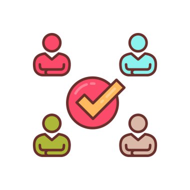 Takım oluşturma simgesi vektörde. Logotype