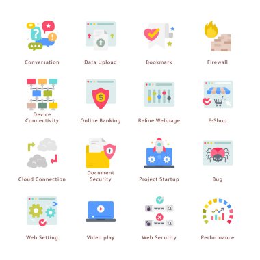 SEO, Development and Marketing Flat Icons - Vectors