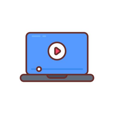 Video play icon in vector. Logotype