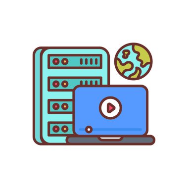 Online Server icon in vector. Logotype