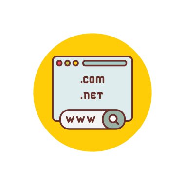 Search Domain icon in vector. Logotype