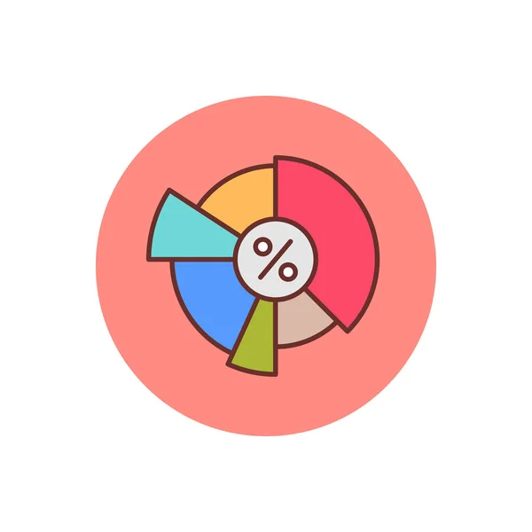 Pie Chart Icon Vector Logotype — Vettoriale Stock
