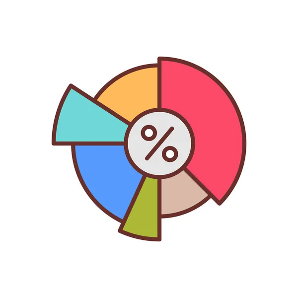 Pie Chart Icon Vector Logotype — Vettoriale Stock