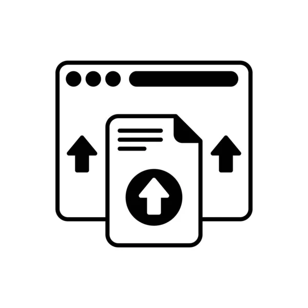 Data Upload Icon Vector Logotype — Archivo Imágenes Vectoriales