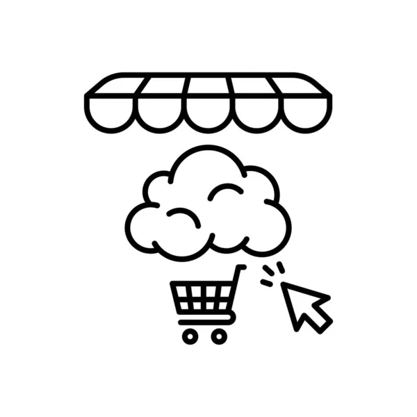 Cloud Shopping Icon Vector Logotype — Stock Vector