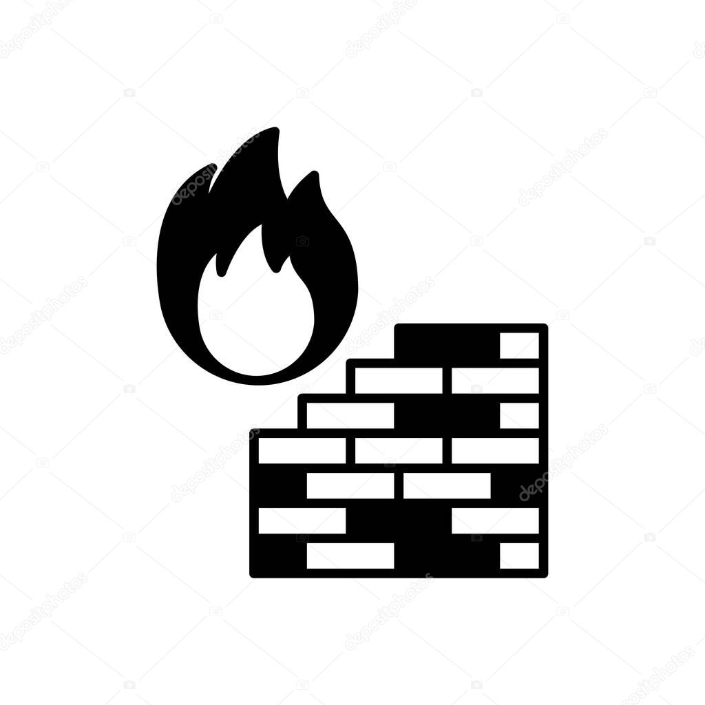 Firewall icon in vector. Logotype