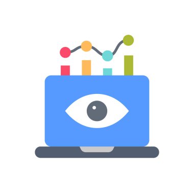 Market İzleme simgesi vektör. Logotype