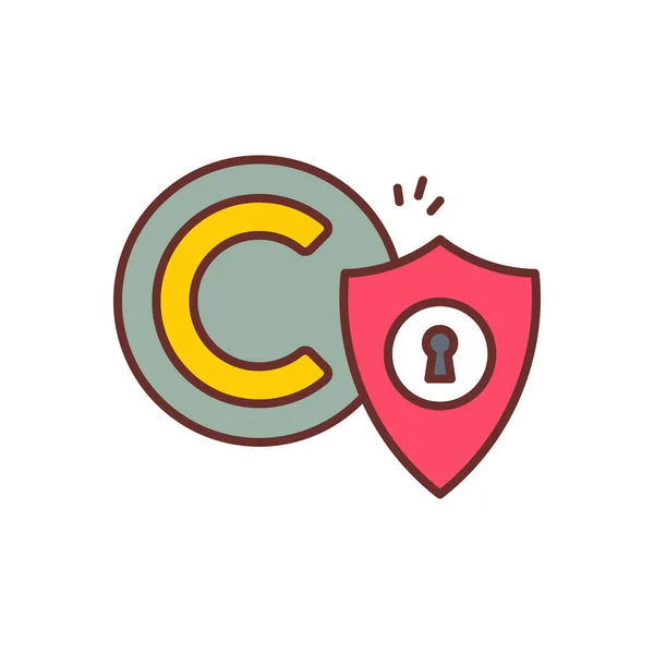 Copyright Protection Icon Vector Logotype — Stockvector