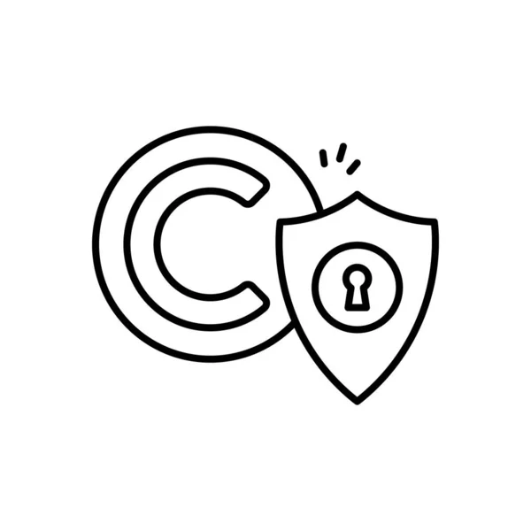 Значок Защиты Авторских Прав Векторе Логотип — стоковый вектор