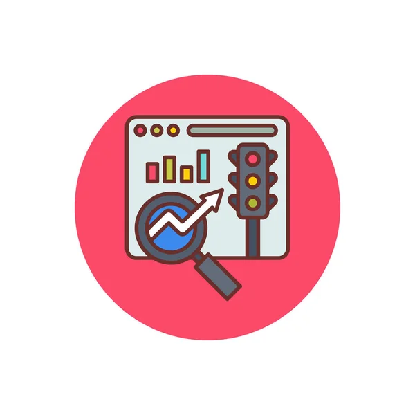 Traffic Analysis Icon Vector Logotype — Stok Vektör