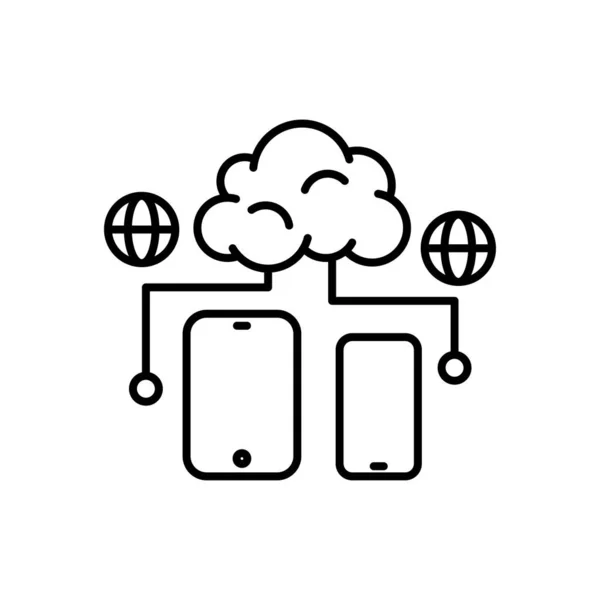 Ikona Cloud Computing Vektoru Logotyp — Stockový vektor