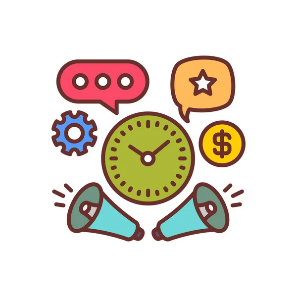 Campaigns Timing Icon Vector Logotype — ストックベクタ