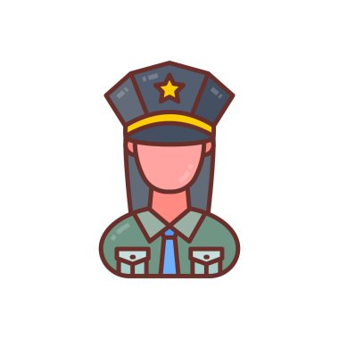 Policewoman icon in vector. Logotype