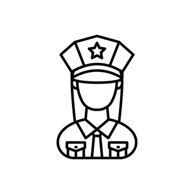 Policewoman icon in vector. Logotype