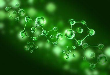 Yeşil molekülün dna hücre illüstrasyon