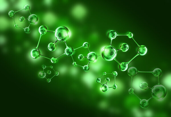 Green molecule dna cell illustration