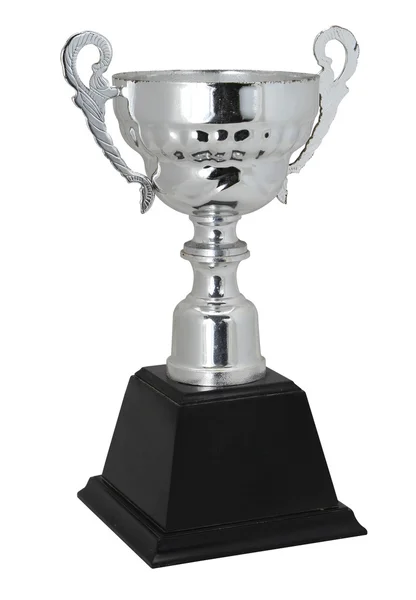 Champion silver trophy isolated on white — Stock Photo, Image
