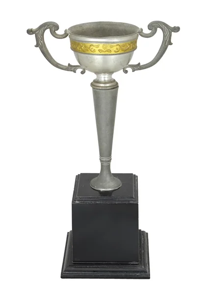 Champion Vintage Silver trophy isolated on white,With clipping path — Stock Photo, Image