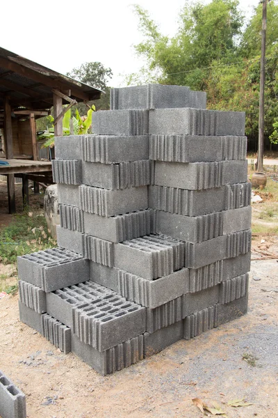 Concrete block walls,Concrete block walls, Wall construction Budget — Stock Photo, Image