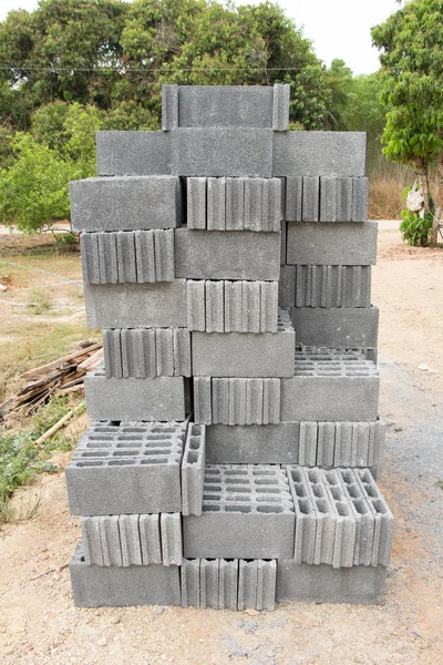 Concrete block walls,Concrete block walls, Wall construction Budget — Stock Photo, Image
