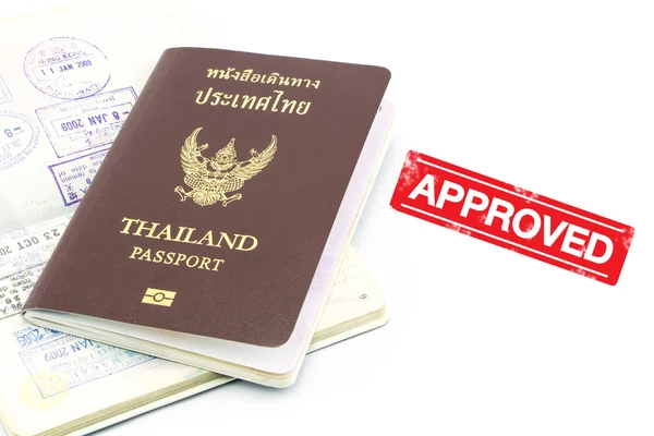 Thailand passport visa stamp isolated — Stock Photo, Image