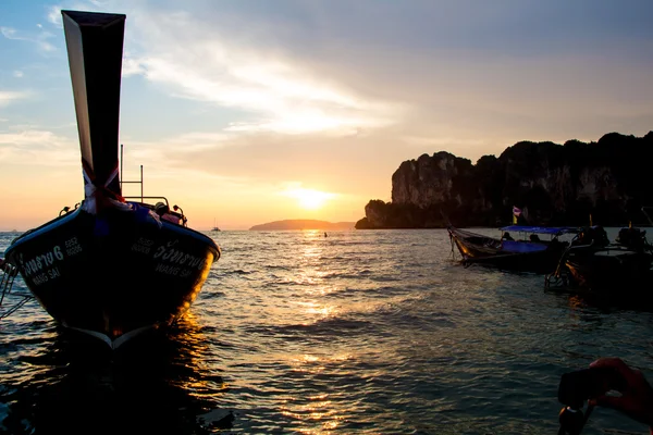 Sunset Rai Lay Beach Krabi Thailand — Stock Photo, Image