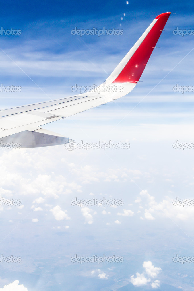 Blue sky on flight view form window