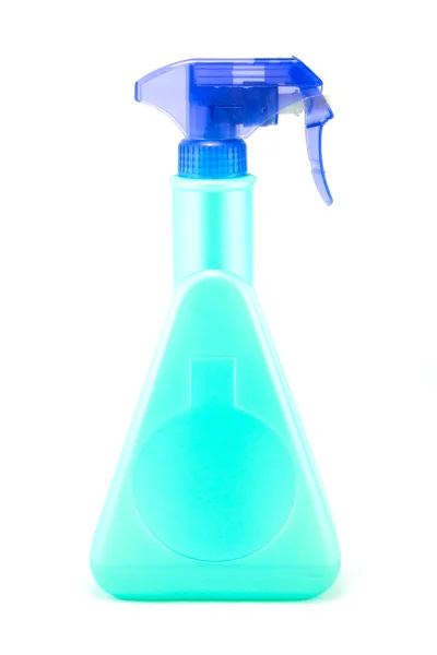 Een heldere blauwe spray fles op witte achtergrond — Stockfoto